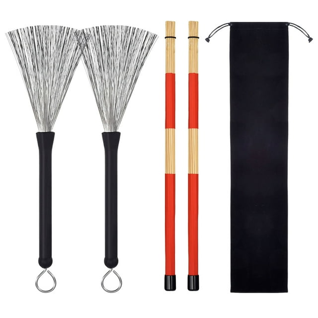 1 Par Drum Sticks Cepillos Set con Bolsa de Almacenamiento para Regalo de Amante Sunnimix Drum Sticks Drumsticks Set
