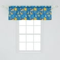 thumbnail image 2 of Ambesonne Cat Valance Pack of 2, Whimsical Kitten Doodle Items, 54"X18", Sea Blue and Multicolor, 2 of 2