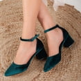 thumbnail image 3 of Marcelle - Zapatos de novia de terciopelo verde esmeralda esmeralda 25 CM, 3 of 6