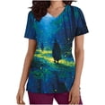 thumbnail image 2 of HOMBOM Womens Graphic T Shirts Graphic Festive Daily Cozy Short Sleeve Young Womens V Neck Pullover Summer Shirts,M, 2 of 7