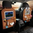 thumbnail image 2 of Car Back  Protector Multi Pocket Backseat Storage Bag Car Back  Organizer Nonwoven Fabric 40x55cm Washable Universal Backseat Storage Bag For Phone Bottle TissueBrown, 2 of 2