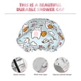 thumbnail image 3 of KLL Carrot Rabbit Pattern Shower Cap & Bath Cap for Women,Reversible Oversized Waterproof Shower Caps for all Hair Lengths,Elastic Reusable Bathing Hair Cap, 3 of 6
