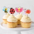 16Pcs Wooden Insects Cupcake Toppers, Wood Bee Snail Butterfly Ladybug ...