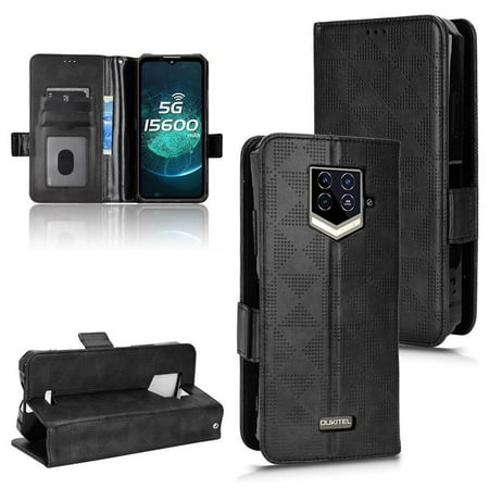 Case for Oukitel WP15 Flip Cover 3 Card Holder PU Leather Viewing Stand Wallet