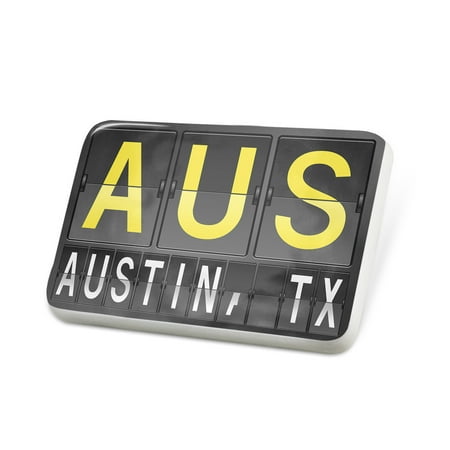 Porcelein Pin AUS Airport Code for Austin, TX Lapel Badge –