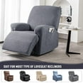 thumbnail image 2 of Nvzi Couch Cover Jacquard Stretch Sofa Covers Polyester Reclining Chair Cover for Living Room Sofa Easy Fit Washable Furniture Sofa Protector 1 seat (Khaki), 2 of 3