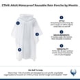 thumbnail image 5 of CTM Adult Waterproof Reusable Rain Poncho by Wootie, 5 of 5