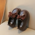 thumbnail image 5 of Miluxas Girl's Loafers Slip on Bowknot Shoes Flats Round Toe Wedding School Uniform Dress Shoes (Toddler/Little Kid/Big Kid) Brown 35(35), 5 of 6