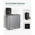 thumbnail image 6 of 2 x 10.6 Gallon Stainless Steel Double Trash Can with Lid for Kitchen, Large Dual Trash and Recycle Bin Combo, Step-on Kitchen Metal Garbage Cans, PP Inner Buckets, Liner Rim, Matte Silver, 6 of 6
