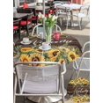 thumbnail image 5 of Outdoor Tablecloths with Umbrella Hole & Zipper, Sunflower Round Tablecloth 54 Inch, Yellow Summer Botanical Wooden Farmhouse Waterproof Table Cloth, Patio/Pool/Picnic Table Covers, 5 of 8