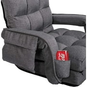 Prime Garden Floor Chair 6-Position Folding Gaming Chair for Meditation Indoor, Dark Gray