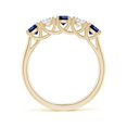 thumbnail image 2 of ANGARA Lab Grown Half Eternity 5 Stone Sapphire & Lab Diamond Wedding Ring for Women in 14K Yellow Gold (Size-3.8mm) | Anniversary, Jewelry Gift for Women | Lab-Grown Blue Sapphire Ring, 2 of 8