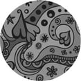 thumbnail image 1 of Ahgly Company Machine Washable Indoor Round Transitional Dark Gray Black Area Rugs, 8' Round, 1 of 7