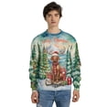 thumbnail image 4 of Merry Christmas Santa Reindeer Antlers Vizsla Sleigh Xmas Winter Holiday All Over Print 3D Sweatshirt Unisex Merch Vizslas Dog Lover Gifts Idea - 00023, 4 of 6