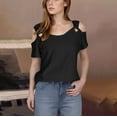 thumbnail image 2 of Button Down Shirts for Women Lounge Plus Size Dry Fit Shirts for Women Summer Tops for Women 2025 Trendy Sexy Casual Crew Neck Tops Grey, 2 of 6