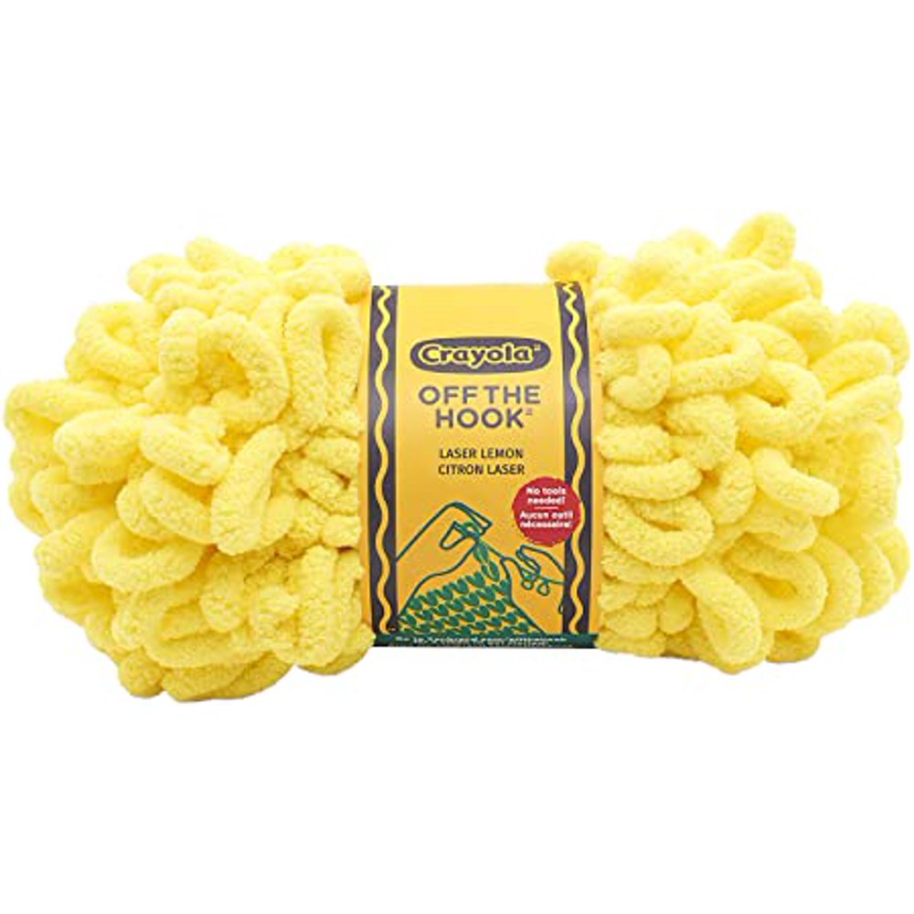 LION BRAND YARN COMPANY YARN CRAYOLA OFF THE HOOK 85, (3oz / 85g), Laser Lemon