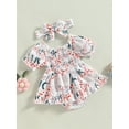 thumbnail image 2 of Bagilaanoe Baby Girls Independence Day Outfits 0-24M 4th of July Romper Dress Infant Print Short Sleeve Bodysuits + Headband Clothes, 2 of 7
