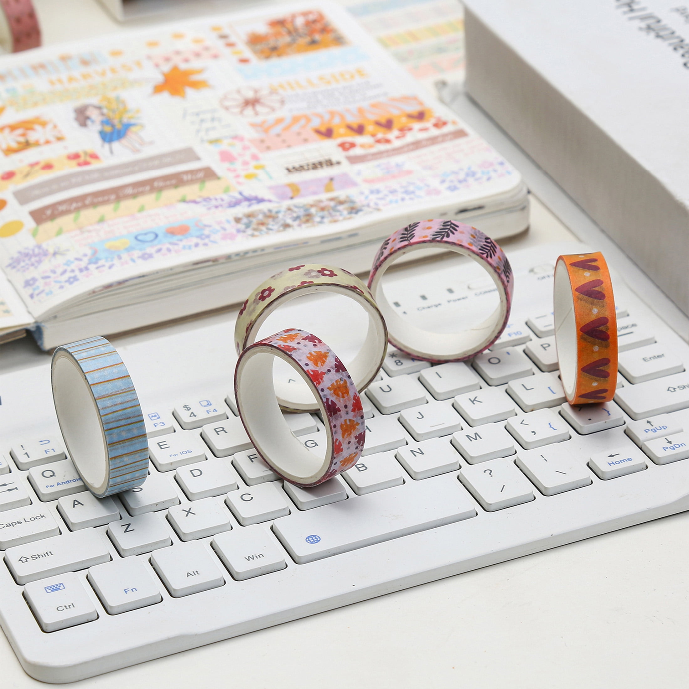 YUBX Cute Washi Tape Pack 30 Rolls Sweety Colors Masking