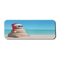 thumbnail image 1 of Summer Computer Mouse Pad, Real Life Photo of a Snowman Created with Sand on the Beach Holiday Scenery, Rectangle Non-Slip Rubber Mousepad Large, 31" x 12" Gaming Size, Multicolor, by Ambesonne, 1 of 2
