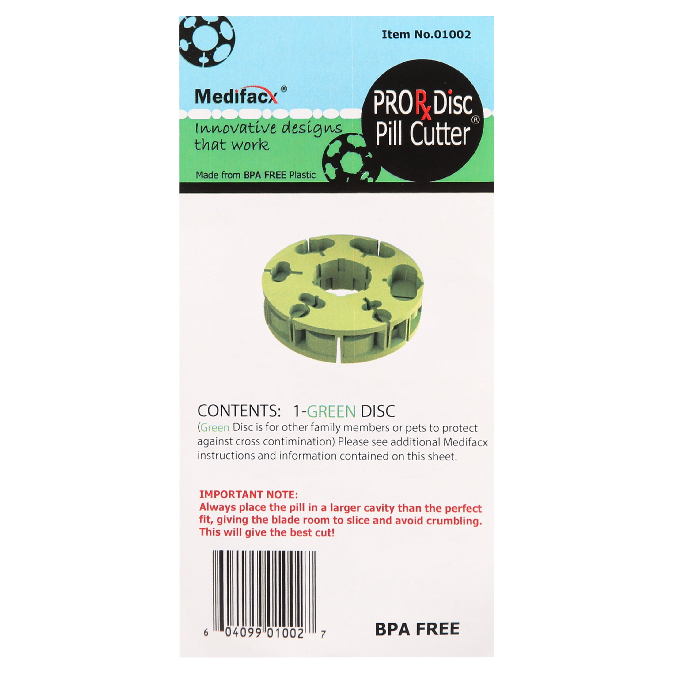 18-In-1 Green Disc for ProRx Pill Cutter - Eliminates Cross Contamination