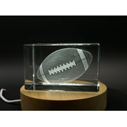 American-Football-Art | 3d-Engraved-Crystal-Keepsake | Gift/Decor| Collectible | Souvenir | 3d-Crystal-Photo-Gift | 3d-Photo-Engraved-Crystal | Home-Decor