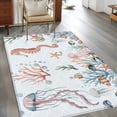thumbnail image 2 of Seahorse Coastal Area Rugs 3'x5', Small Throw Rugs for Living Room Bedroom, Summer Beach Ocean Shell Jellyfish Starfish Indoor Outdoor Rug Non-Slip Low Pile Carpet Runner Reversible Floor Mats, 2 of 8