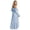 Light Blue, variant on Women's Maternity 450g Stretch Spandex Gown, Off-The-Shoulder Ruffle Sleeve Tiered Maxi Dress, Flowy Boho Pregnancy Photography & Formal Long Dress, 1pc, S/M/L/XL/XXL
