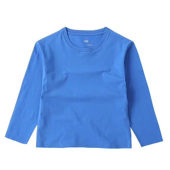 CYRBOKO Toddler Girl's Pullover Sweatshirts, Crew Neck Pullover Cotton Autumn Long Sleeve Tops Blue Size 4-5 T