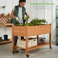 Best Choice Products Raised Garden Bed 48x24x32in Wood Mobile Elevated