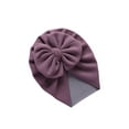 thumbnail image 2 of Seyurigaoka Baby Windproof Bowknot Hat, Newborn Infant Girls Solid Color Lovely Wrapped Head Hat, Simple Style Hat Cap, 2 of 8