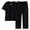 Black, variant on BLTIBY Mens 2 Pieces Cotton Outfits Short Sleeve V Neck Shirts and Pants Casual Sets with Pockets Navy L