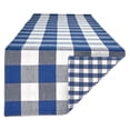 thumbnail image 1 of Design Imports Z02391 14 x 108 in. Navy & Off White Reversible Gingham & Buffalo Check Table Runner, 1 of 3