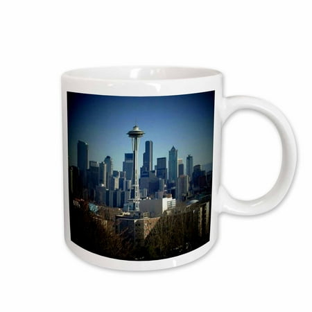 

3dRose Seattle Space Needle and Downtown Ceramic Mug 11-ounce