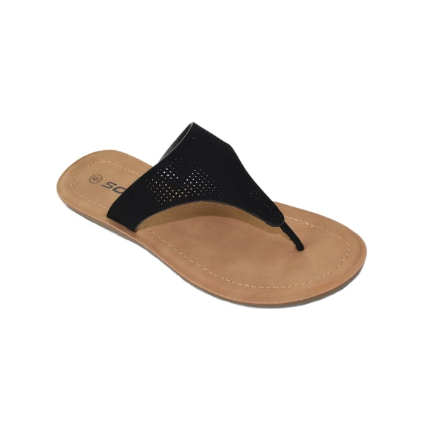 soda black flip flops