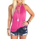 thumbnail image 4 of Guardurnaity Camiseta sin mangas con cuello halter de color liso para mujer Prendas para la parte del cuerpo Rosa roja L, 4 of 6