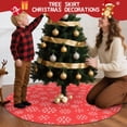 thumbnail image 5 of 48 Inch Christmas Tree Skirt – Velvet Plush Tree Mat, Soft Thickened Polyester with Red Ties, Single-Sided Printing, Available in 30in/36in/48in, Perfect for Holiday Xmas Tree Decoration, 5 of 7