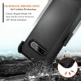 thumbnail image 3 of Nagebee Case for LG V60 ThinQ 5G with Tempered Glass Screen Protector, Full-Body Protective Heavy Duty Hard Shockproof Armor Protector Case Cover with Belt Clip Holster (Black), 3 of 5
