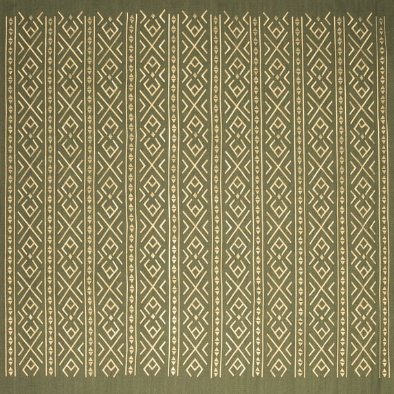 Ahgly Company Indoor Square Abstract Brown Contemporary Area Rugs, 6' Square