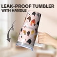 thumbnail image 5 of 20oz Chicken Print Tumbler with Handle Perfect Birthday Christmas Gift for Chicken Fans Women Men Insulated Travel Mug Fits Standard Cup Holders Comfortable Handle Wide Mouth for Ice Daily Use, 5 of 6