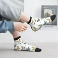 thumbnail image 2 of Rateoe Farm Roosters Pattern Quarter Crew Socks,Toe Seamed Ankle Socks,Cotton Cushioned Breathable Athletic Crew Sports Socks, 2 of 7