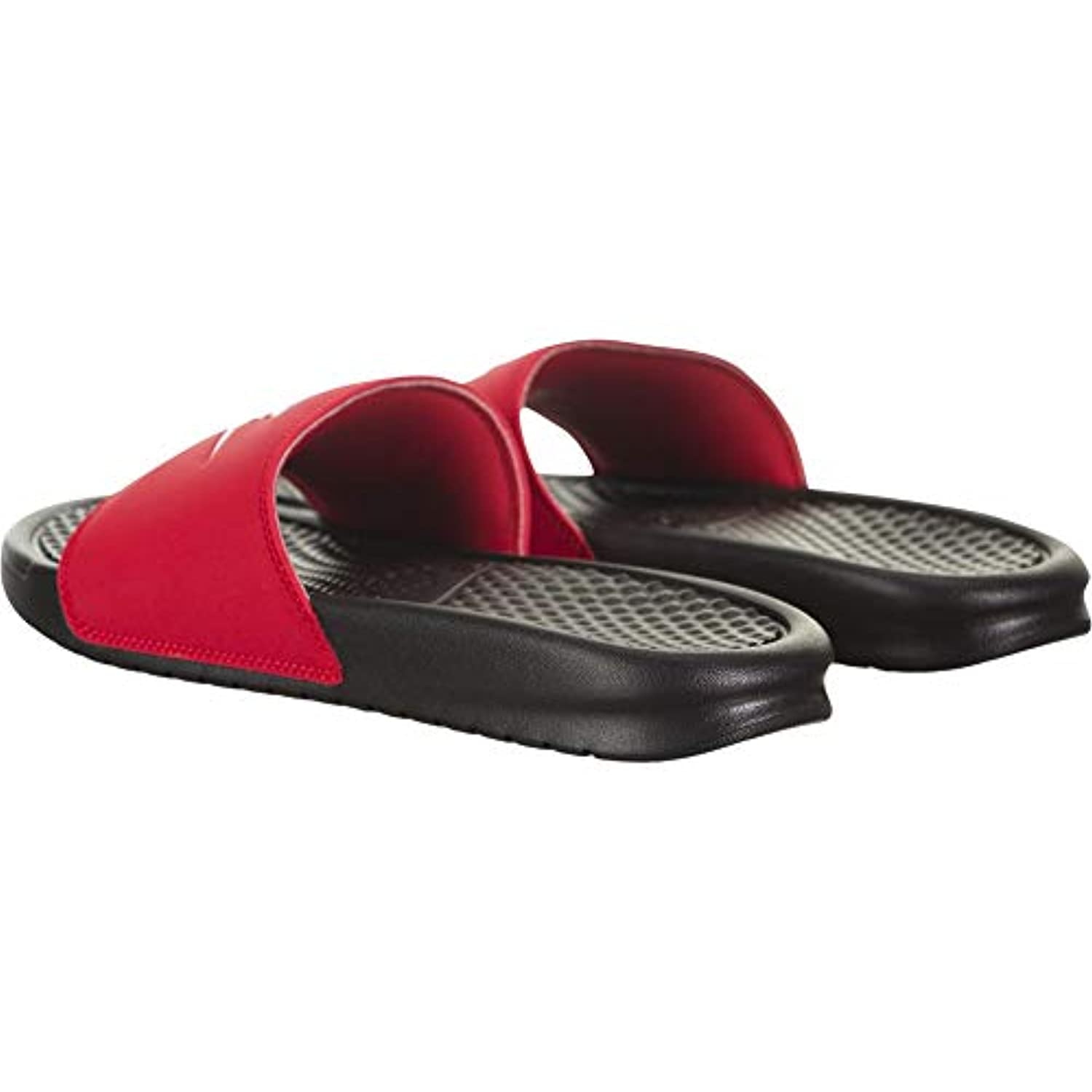 Nike Men's Benassi Just Do It Slide Sandal, Black/White-University Red, 12 Regular US - image 5 of 5
