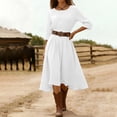 thumbnail image 6 of Guieoi Womens Dresses Summer 2026 Fall Round-Neck Maxi Dress White M, 6 of 7