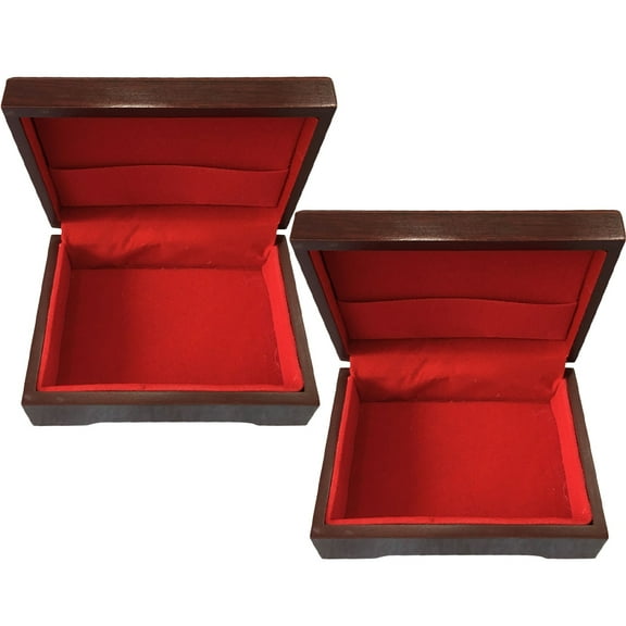 YOSADIER Playing Card Holder Case Wooden 2Pcs 4.56X3.34X1.97In