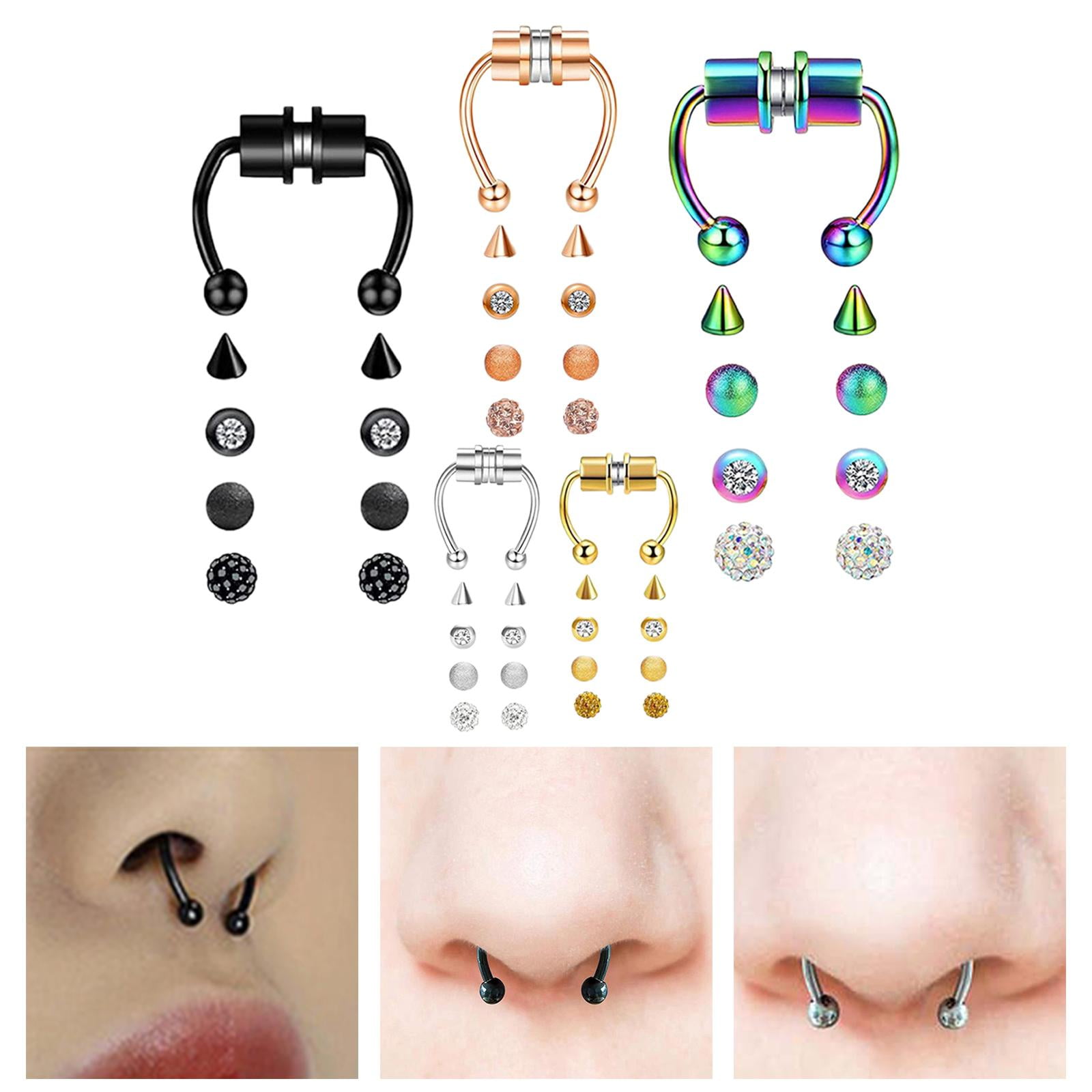 5 Set Fake Nose Nose Septum Nose Jewelry Nose Hoop