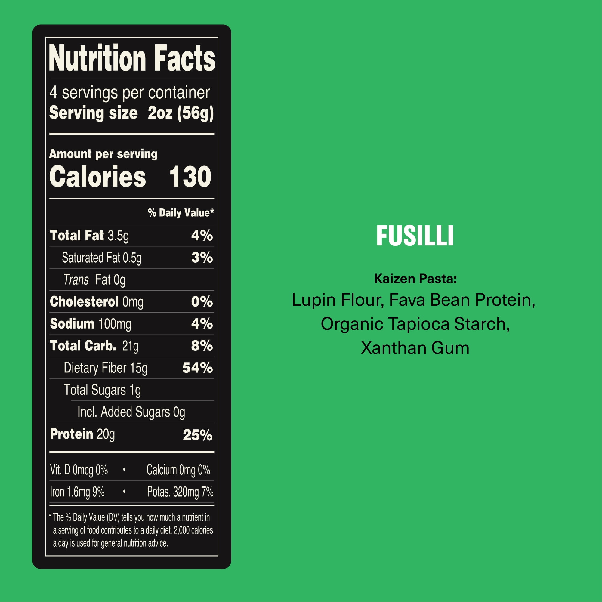 Kaizen Low Carb Keto Pasta Fusilli - High Protein, Gluten-Free, Keto-Friendly, Plant-Based Lupini Noodles - 8 ounces (Pack of 3)