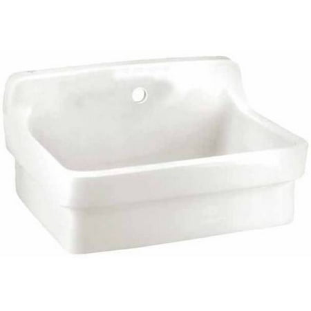 - American Standard 9061.250.020 All Purpose Wall Mounted Sink with High Backsplash and Single Faucet Hole, White