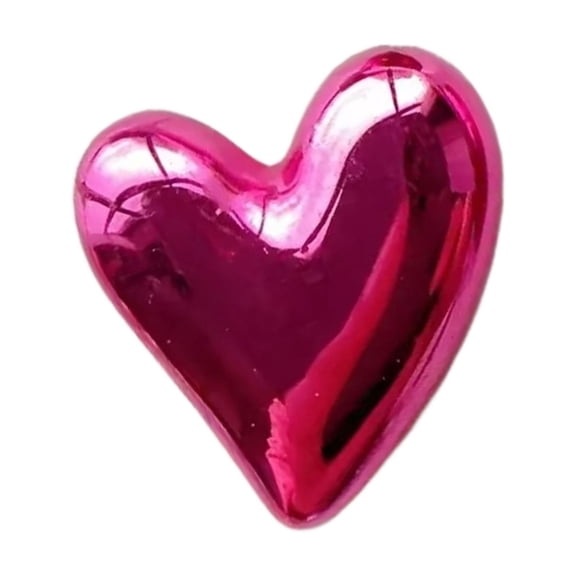 VKLU 12 Pcs Heart Refrigerator Magnets, 3D Chrome Metallic Finish Fridge Magnets