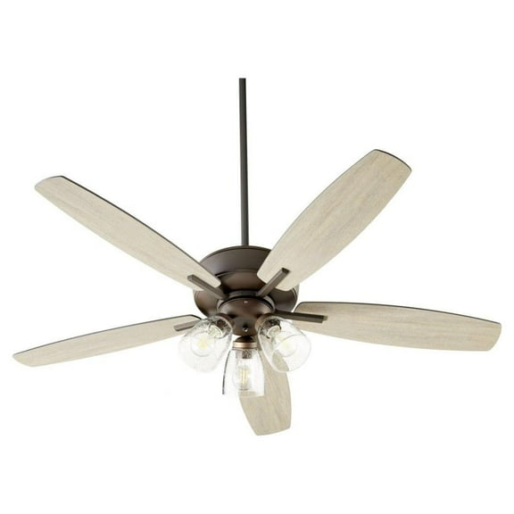 Carlile Way 5 Blade Ceiling Fan in Bailey Street Home Home Collection Style 52 inches Wide By 16.75 inches High-Oiled Bronze Finish-Oiled