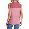 thumbnail image 2 of Débardeur pour Femmes Décontracté Tricoté Été Sans Manches Col Rond Printemps Chemises à Blocs de Couleur Mode 2026 Rose G, 2 of 8