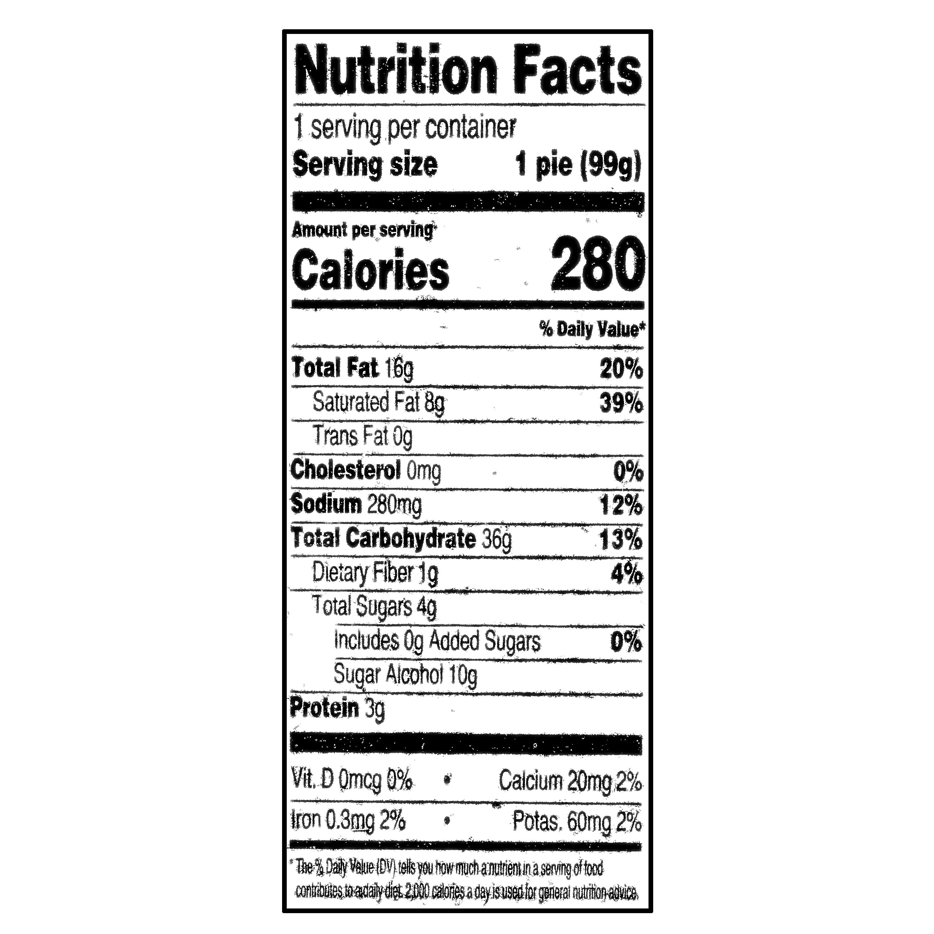 Freshness Guaranteed Mini No Sugar Added Apple Pie, 3.5oz, Baked, 1 Count, Paperboard Carton